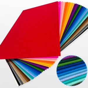 2mm Thick Solid Felt Sheets | Pack of 10 | 30x25 or 50x30cm Crafting Sheets | 27 Colour Options | Polyester Felt DIY, Crafting, Scrapbooking