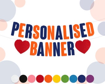 Personalised Custom Bunting Banner | 15cm Felt Letters | Party Decorations Garland | All Occasions | 15 Colours | 2mm Thick Felt