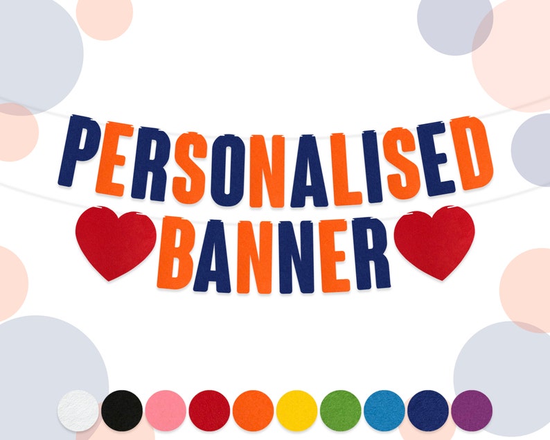 Personalised Custom Bunting Banner : 15cm Felt Letters Party Decorations Garland All Occasions Pick From 15 Colours 2mm Thick Material image 1