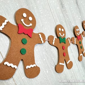 Gingerbread Man Christmas Bunting | Handmade Festive Banner | Felt With ...