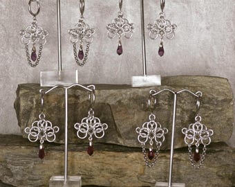 Gota de cristal de malla de malla hecha a mano Queen Medb, joyería celta