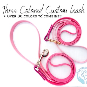 Waterproof Leash for Dogs, Colorful Dog Leash, Waterproof Tri-Colored Biothane Leash/Lead