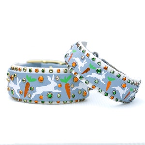2” Wide Bunny Garden Waterproof Biothane Dog Collar