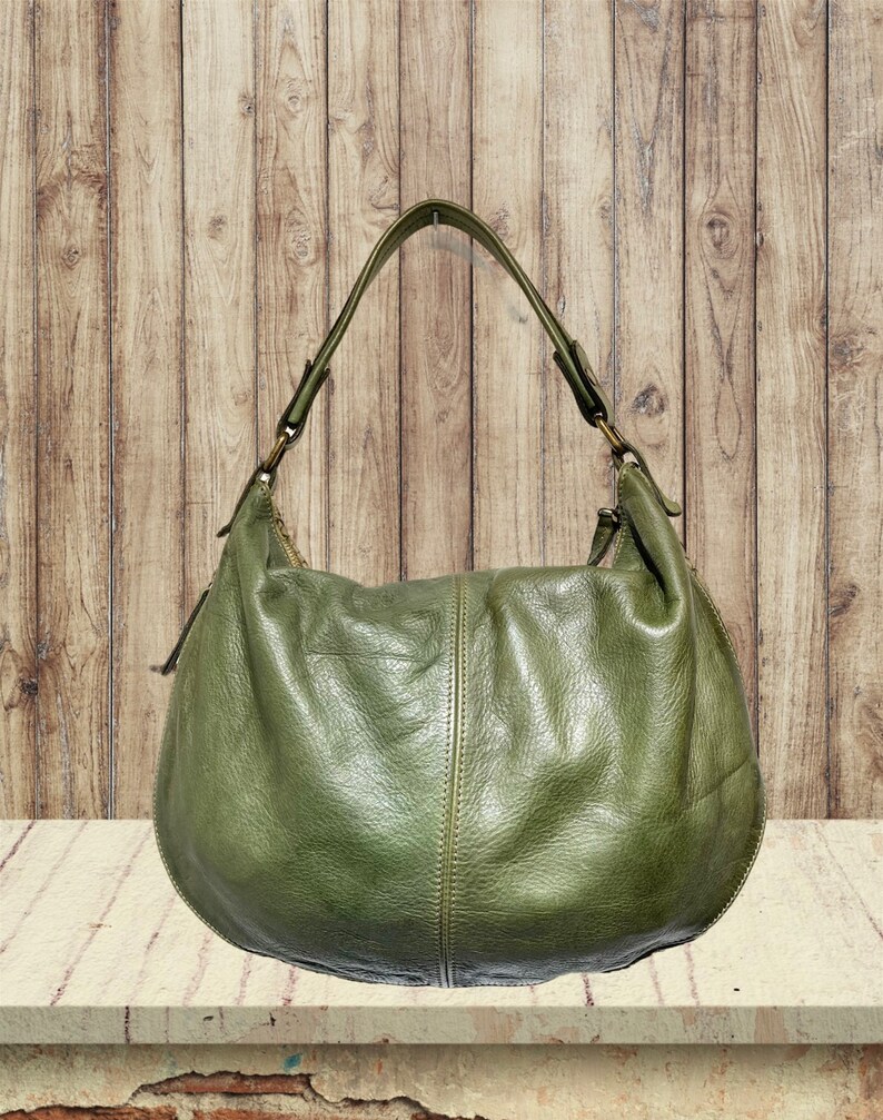 shoulder and shoulder strap Woven bag in soft leather Expandable by hinge