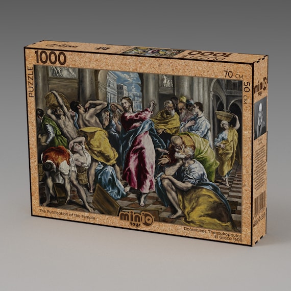 Puzzle in legno, 100 dipinti famosi, El Greco La purificazione del tempio,  500-1000-2000 pezzi, regalo per lui / lei -  Italia
