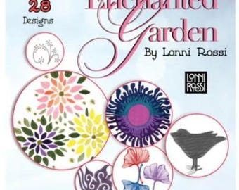 Diseños florales bordados a máquina Jardín Encantado
