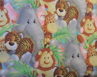 fabric for baby fabric baby animals fabric for nursury fabric animal print fabric with safari animals baby jungle animals fabric for nursury