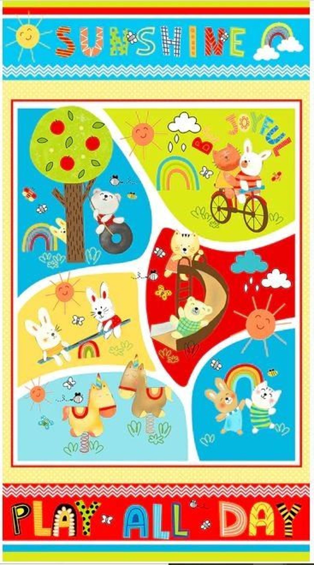 Fabric Panel for Children Fabric Panel Baby Fabric Panel Play All Day