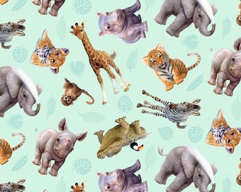 fabric for baby fabric baby animals fabric for nursury fabric animal print fabric with safari animals