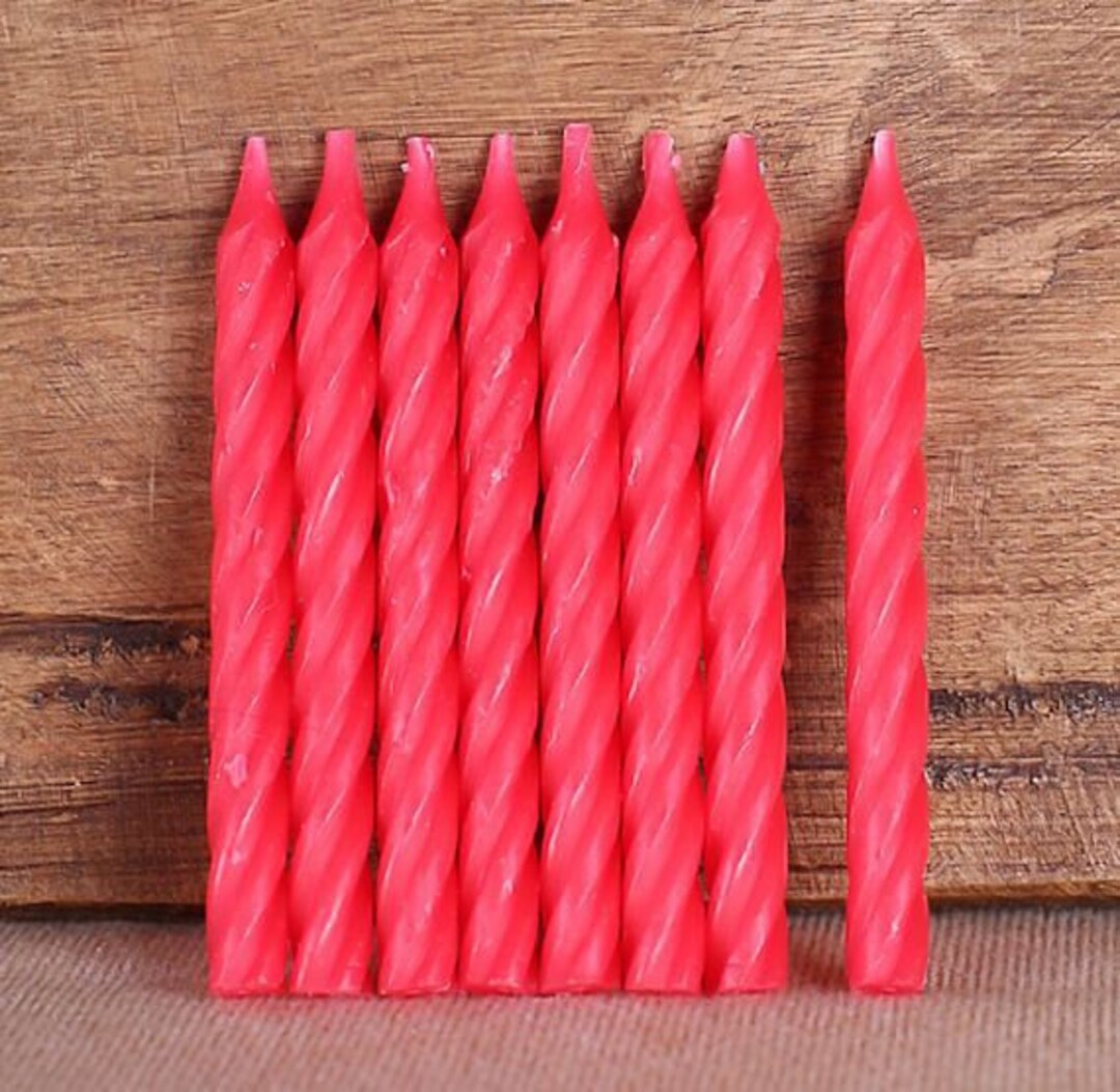 Pack of 24 Red Twist Candles Cake Topper Birthday Decoration Wilton Etsy