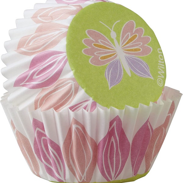 100 Pack Wilton MINI Butterfly & Flower Small Baking Cups Cake Case Liner 1.25"