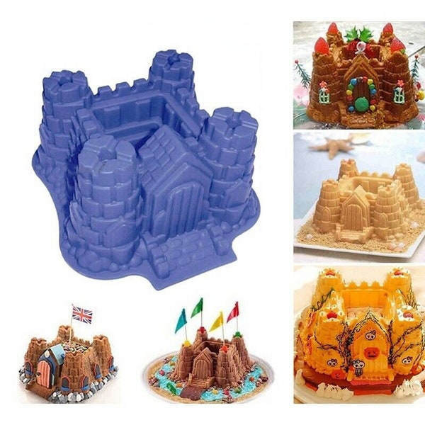 Silicone CASTLE CAKE Fairytale Princess Sandcastle Pirate House Birthday Tin Mould Baking