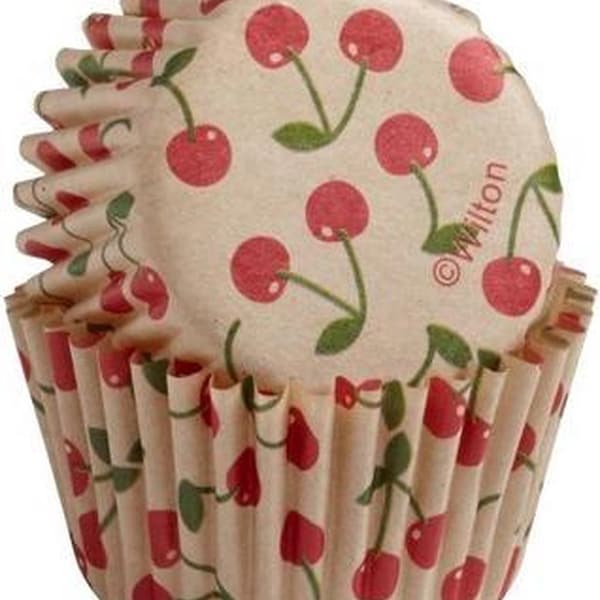 100 Pack Wilton MINI CHERRY Cherries Birthday Party Baking Cups Cake Case Liner