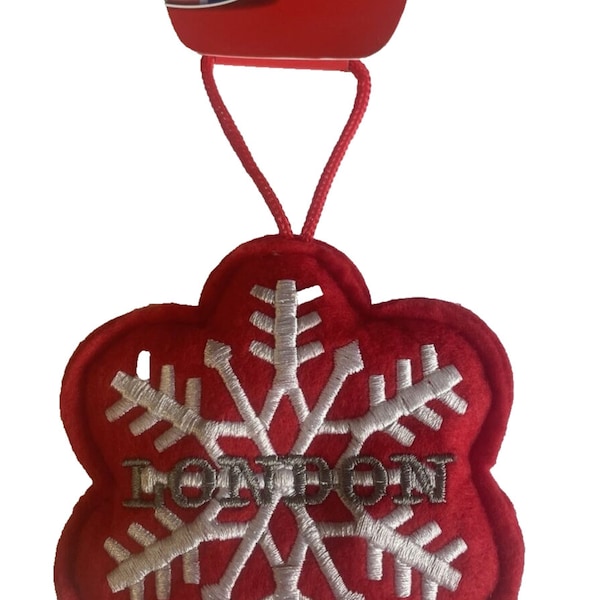 Christmas Tree Plush Hanging Decoration Ornament Souvenir London Snowflake Novelty Gift Keepsake Elgate