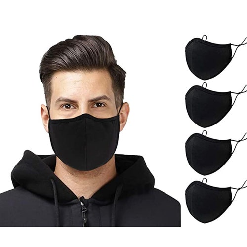 Sports Gym Face Mask Black Face Mask Adjustable Earloops Etsy