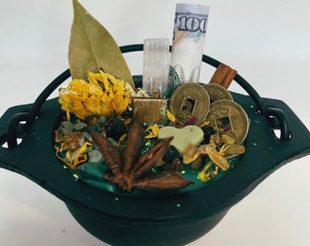 Cast Iron Cauldron Candle, Money Spell Candle, Money Draw, Manifest Money, Witchcraft