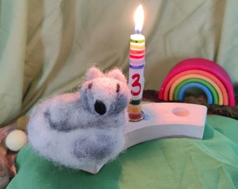 Polarfuchs gefilzt für Geburtstagsring | Motivstecker | Filzfigur