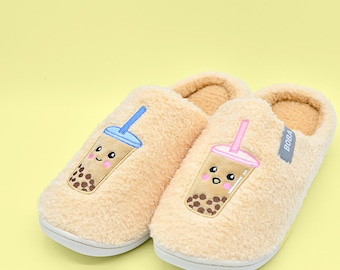 Fluffy Bubble Tea Slippers