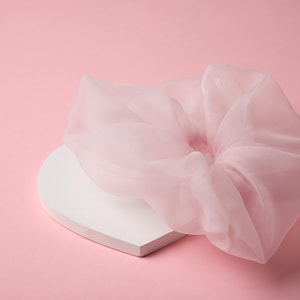 Oversized Pink Organza Scrunchie