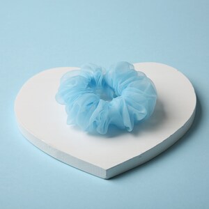 Baby Blue Elegant Organza Scrunchie