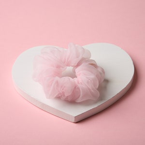 Pink Elegant Organza Scrunchie