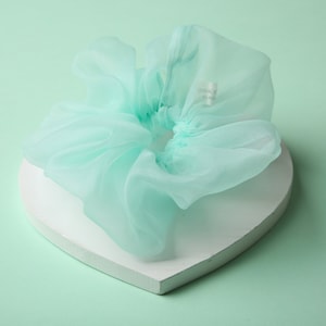 Mint Jumbo Organza Scrunchie