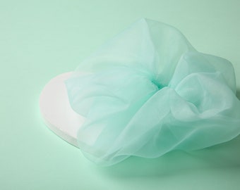 Mint Oversized Organza Scrunchie