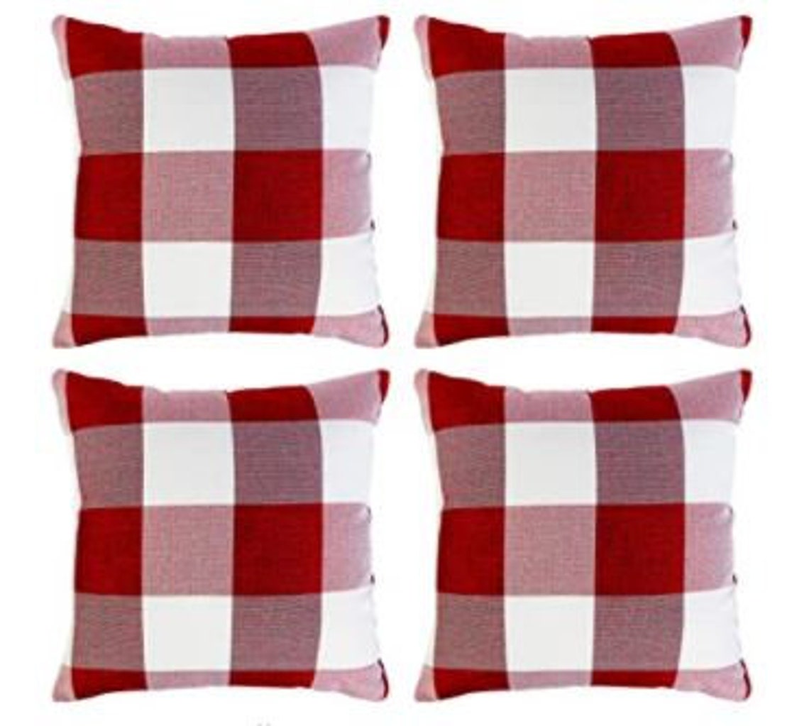 Plaid Throw pillows Farmhouse Plaid Buffalo Check Pillow Etsy