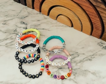 Phone Number Bracelets, for Disneyland or crowded places, Custom Bracelets, Heishi Bracelets, for babies, toddlers, kids, teens, and adults