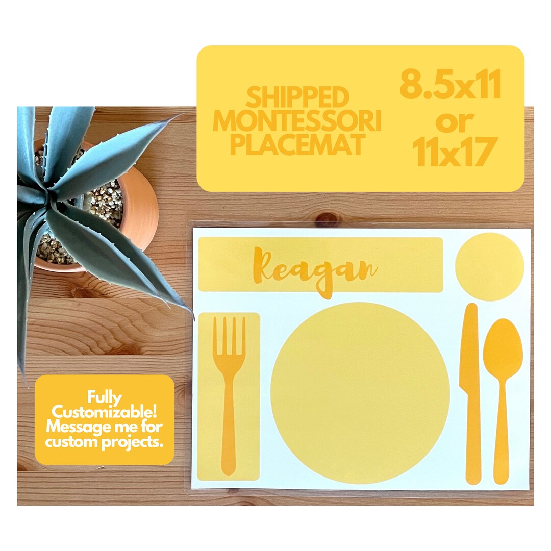 Personalized Montessori Placemat for Kids, Toddler, Custom Placemat
