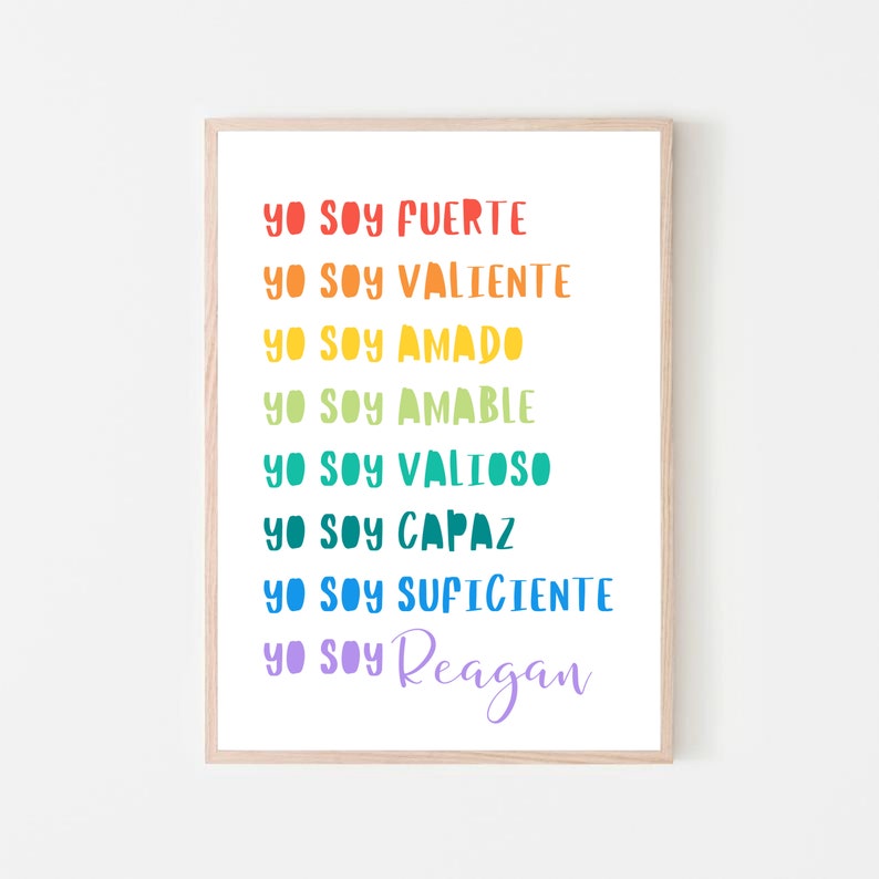 Personalized yo Soy Poster for Kids Yo Soy Fuerte - Etsy