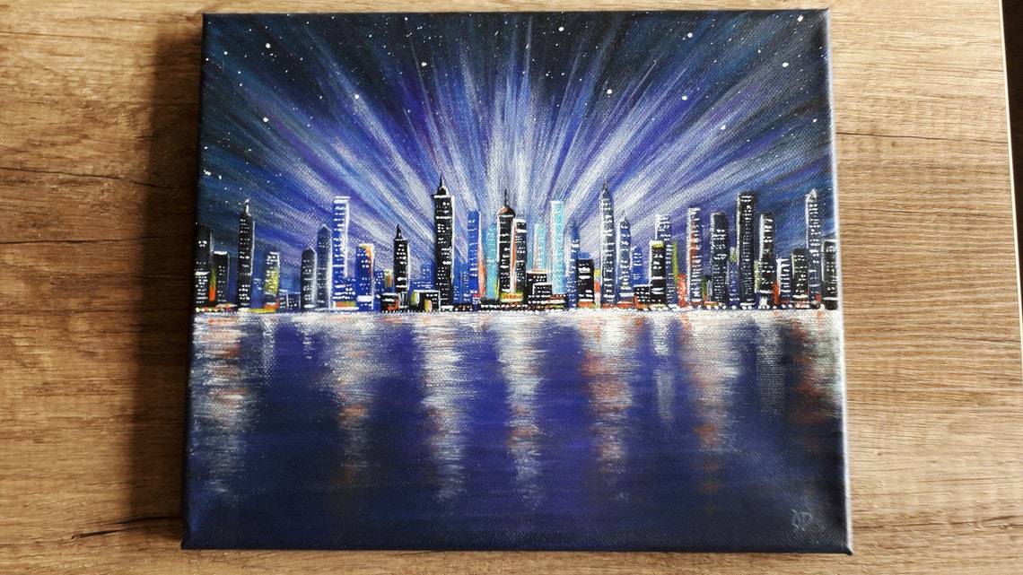 New York Gemälde Original Kunst Leinwand Urban Art City Etsy