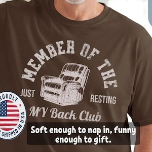 Gag Gift Resting Tshirt for Boomers, Senior Citizens, Funny Old Man Shirt for Daily Wear, Senior Citizen Shirt with Sore Back Club Theme
