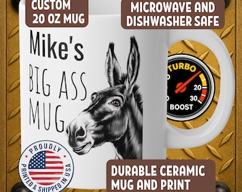 Funny XL Coffee Mug 20oz, Custom Dad Husband Gift, Oversized Ceramic Coffee Cup Gift Jumbo Mug Cup For Fathers Day, Big Ass Dad Cup