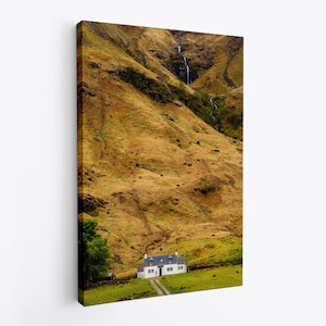 Glen Coe Cottage - Scotland photography canvas wall art print - free shipping - sizes start at 25cm x 20cm