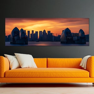 Flash Flood - London panorama photography canvas wall art print - free shipping - sizes start at 60cm x 20cm