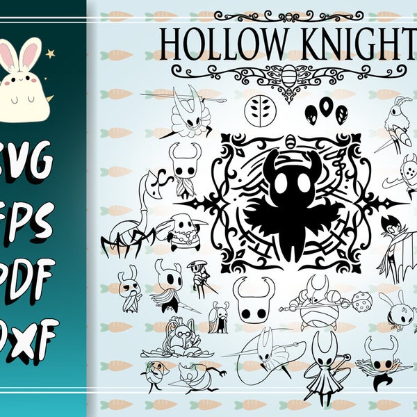 Hollow Knight Bundle SVG, Pdf, Eps, Dxf files for Cricut, Silhouette Instant download