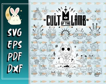 Cult of Lamb Bundle SVG, Pdf, Eps, Dxf files for Cricut, Silhouette Instant download