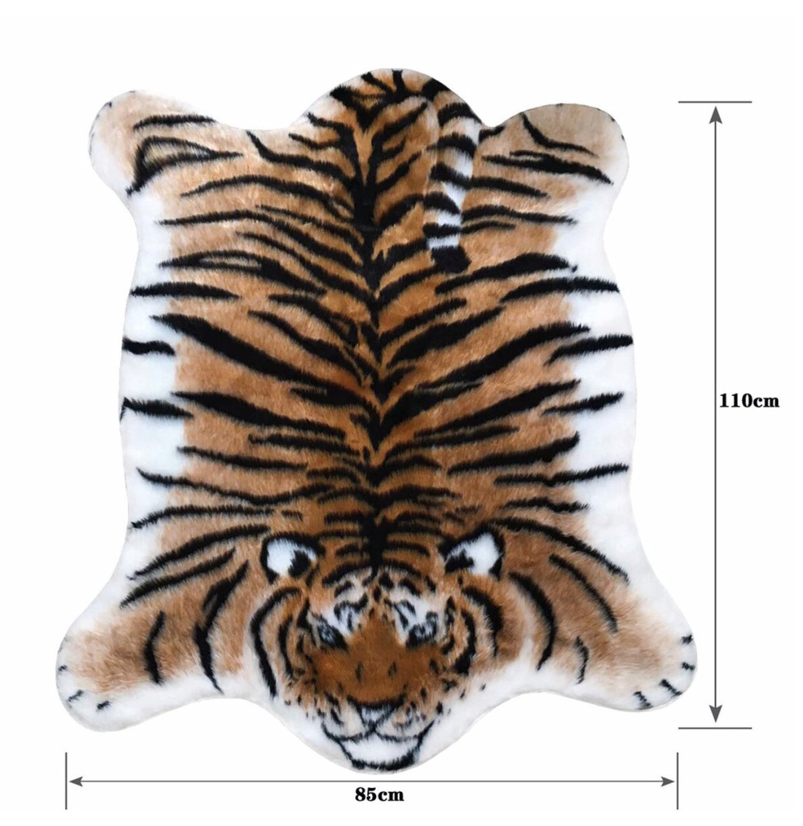 Cute Large Tiger Skin Rug Bedroom Floor Mat Fluffy Faux Fur Etsy
