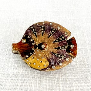Fish Shape Trinket Box, Decorated Trinket Box, Jewelry Trinket Box, Vintage Jewelry Boxes, Jewelry Storage Box - VDA0465