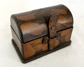 Vintage Small Pirate Treasure Chest Box, Wooden Decorative Chest, Jewelry Storage Box, Wooden Trinket Box, Decorative Chest - VDA0459
