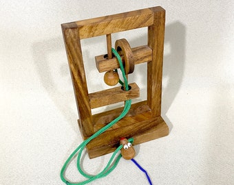 Wooden Brain Teaser Puzzle | Vintage Wooden Mind Game | Handcrafted Classic Mind Game | Wooden Toy