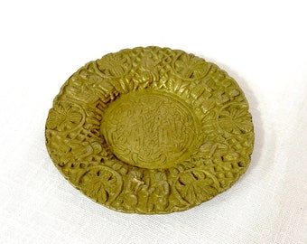 Decorative Trinket Dish, Vintage Engraved Solid Brass Ring Dish, Brass Trinket Tray Decor Dish, Brass Soap Holder - VDA0448