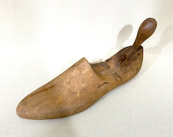 Vintage Schuhform aus Holz | Primitive Holzleiste | Schuhmacher-Werkzeuge | Alte Schuhe aus Holz Form | Schuster Werkzeug | Holz Schuhdehner
