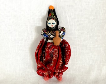 Vintage Stoffpuppe, handgefertigte authentische türkische Stoffpuppe, ethnische Stoffpuppe, orientalische Kunstpuppe, Boho Home Decor
