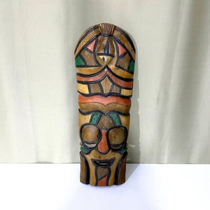 African Wooden Mask Wall Hanging | Tribal Mask | Hand Painted Wooden Mask | Hand Carved Wooden Mask | Fish Head Decorative Mask