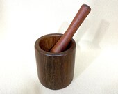 Olive Wood Manual Wood Mortar Unique Garlic Press Wood Garlic Press Spice Grinder Garlic Mortar Mortar and Pestle Grinding Bowl