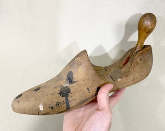 Primitive Schuhform aus Holz | Vintage Schuhleiste aus Holz | Schuhmacher Werkzeuge | Alte Holzschuhe Form | Schuster Werkzeug | Schuhdehner aus Holz