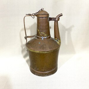 Antique Decorative Copper Water Pot, Hammered Copper Churn, Handmade Copper Water Pot, Vintage Solid Copper Carafe, Garden Decor