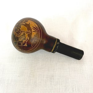 Wood Maracas Shaker | Handicraft Musical Instrument | Vintage Sand Hammer | Traditional Maraca Percussion Gift